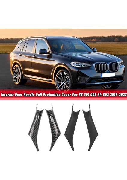 Araba Iç Kapı Kolu Çekme Koruyucu Kapak ile Uyumlu-X3 G01 G08 X4 G02 2017-2023 Siyah (Yurt Dışından)