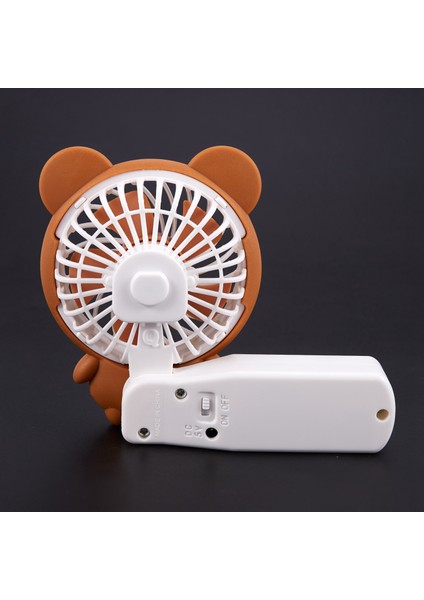 El Mini Fan Karikatür Hayvan Ayı USB Katlanabilir Taşınabilir Şarj Edilebilir Fan (Kırmızı) (Yurt Dışından)