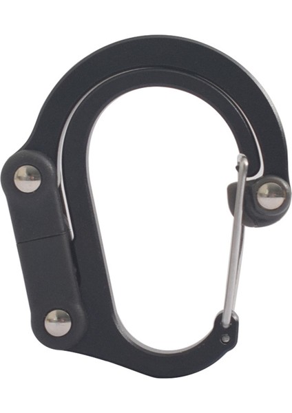 Çok Fonksiyonlu D-Şekilli Karabina Anahtarlık 360 Dönen Kanca Kamp, Yürüyüş, Seyahat ile Uyumlu (Siyah) (Yurt Dışından)