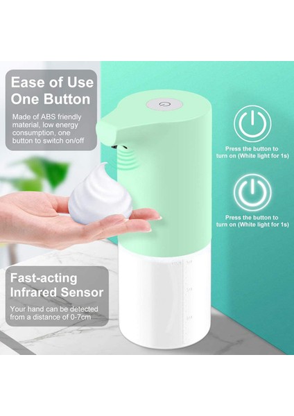 Sabunluk, Otomatik Yıkama El Dispenseri Fotoselli Püskürtme Makinesi Sensörü Basın Sabunluk 350ML, Yeşil (Yurt Dışından)