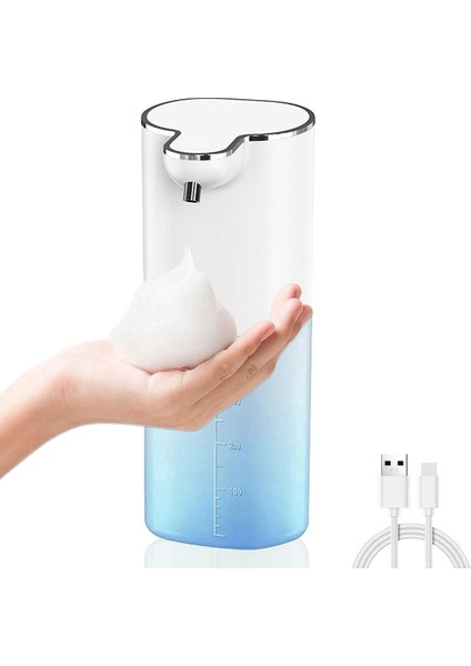 Otomatik Sıvı Sabunluk, 13.5OZ/400ML Duvara Monte Sabunluk, USB Şarj Edilebilir, Fotoselli El ve Bulaşık Sabunu A (Yurt Dışından)