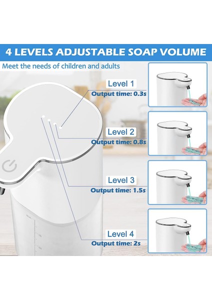 Otomatik Sıvı Sabunluk, 13.5OZ/400ML Duvara Monte Sabunluk, USB Şarj Edilebilir, Fotoselli El ve Bulaşık Sabunu A (Yurt Dışından) fiyatları