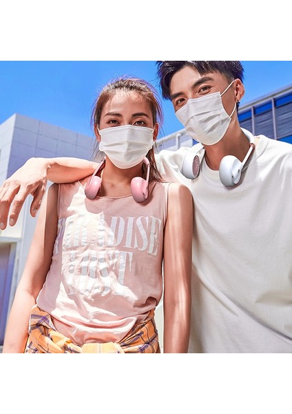 Taşınabilir Fan Eller Serbest Boyun Bandı Asılı USB Şarj Edilebilir Çift Mini Klima/soğutucu Pembe (Yurt Dışından) fiyatları