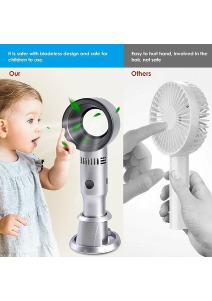 Mini El Bladeless Soğutucu Klima Fanı USB Şarj Elektrikli Fan Yaz Ev Ofis Kırmızı ile Uyumlu (Yurt Dışından) indirimleri