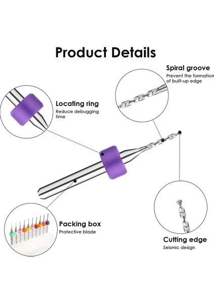 20 Adet Matkap Ucu Seti 0.3-1.2mm Matkap Uçları Tungsten Çelik Pcb Baskı Devre Flüt Cnc ile Uyumlu Kaba Taş Takı (Yurt Dışından)