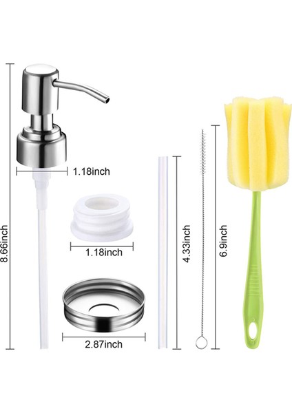 4 Paket Kavanoz Sabunluk Kapakları Seti Paslanmaz Çelik Losyon Dispenser Pompası Sabunluk Kapakları Pas Geçirmez Banyo (Yurt Dışından) fiyatları