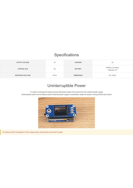 Kesintisiz Güç Kaynağı Ups Hat Zero Serisi ile Uyumlu(Pinheader Lehimlenmelidir),stabil 5V Güç Çıkışı (Yurt Dışından)