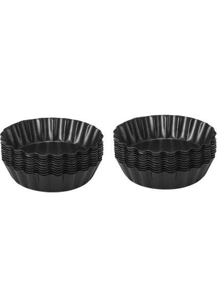Торт В Форме,yumurta Tart Kalıpları, 3 Inç Mini Tart Tavaları Çıkarılabilir Alt, Cupcake Kek Muffin Kalıbı Teneke Tava Pişirme Aracı (20 Adet) (Yurt Dışından)
