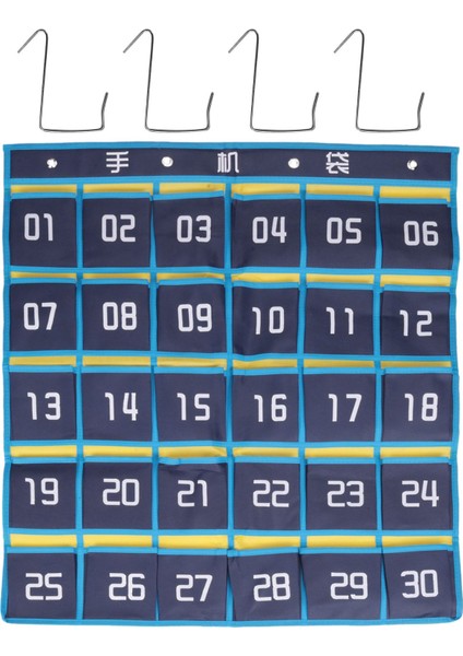 30 Numaralı Cepler Grafik Cep Telefonu Asılı Organizatör Asılı Saklama Çantası Sınıf Hesap Makinesi Cep Telefonu Tutucular (Yurt Dışından)