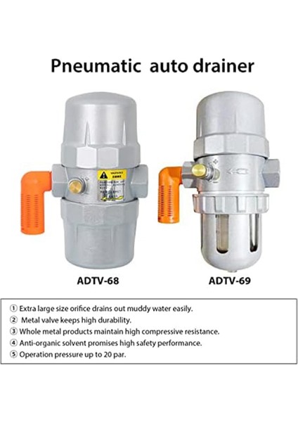 Hava Kompresörü Veya Gaz Tankı Pnömatik Otomatik Tahliye 1/2 Inç Npt Tahliye Vanası Elektronik Tahliye Vanası Adtv-68 (Yurt Dışından) fiyatları