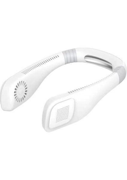 Taşınabilir Boyun Vantilatörü - Kişisel Vantilatör, Eller Serbest Bıçaksız Şarj Edilebilir USB Klima Beyaz (Yurt Dışından)