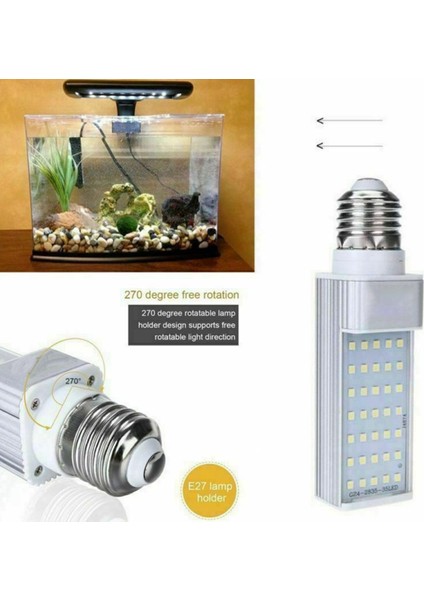 2x Fishpod Beyaz Bitki Akvaryum 7W Büyümek Işık LED Tankı Balık Mercan Ampul E27 Lamba (Yurt Dışından) fiyatları