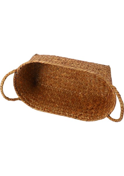 6x Hasır Dokuma Depolama Sepeti Mutfak El Yapımı Meyve Yemeği Rattan Piknik Gıda Temizleme Konteyner Vaka Orta (Yurt Dışından) fiyatları
