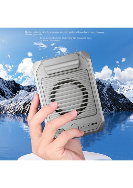 M22 Dış Mekan Asma Bel Fanı 10000MAH Taşınabilir Boyun Çok Fonksiyonlu Şarj+Soğutma Siyah (Yurt Dışından)