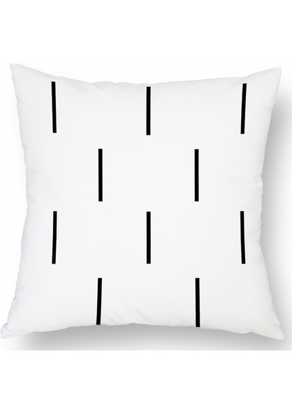 Siyah ve Beyaz Geometrik Minder Örtüsü Basit Çizgiler Dekoratif Yastık Kılıfı Kanepe Kanepe Yatak Odası Ev Dekor 45X45 cm (Yurt Dışından)