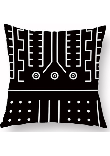 Siyah ve Beyaz Geometrik Minder Örtüsü Basit Çizgiler Dekoratif Yastık Kılıfı Kanepe Kanepe Yatak Odası Ev Dekor 45X45 cm (Yurt Dışından)