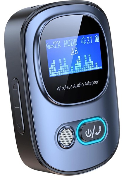 Bluetooth 5.3 Verici Alıcı LED Ekranlı Mini Taşınabilir Kablosuz Ses Adaptörü, Tv/pc/araba/ev Stereo ile Uyumlu (Yurt Dışından)