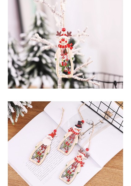 Декоративные Подарки,ahşap Dıy Noel Ağacı Askı Süsleri Kolye Noel Baba Yeni Yıl Dekor Noel Süslemeleri Ev Için (Yurt Dışından) indirimleri