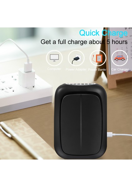 Boyun Fanı Mini USB 5 V Soğutucu Şarj Edilebilir Ventilador Seyahat El Taşınabilir Sessiz Küçük Elektrikli Pc Soğutma Fanları Siyah (Yurt Dışından) fırsatları