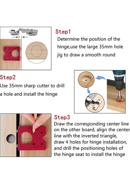 35MM Menteşe Jig Matkap Kılavuzu Setleri Kapı Menteşe Matkap Delik Kesici Gizli Menteşe Jig ile Bit Konumlandırıcı Mobilya Ahşap ile Uyumlu (Yurt Dışından) fırsatları
