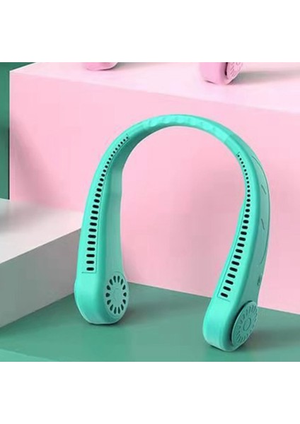 Taşınabilir Yapraksız Asılı Boyun Fanı USB Şarj El Öğrenci Tembel Küçük Mini Elektrikli Fan-Beyaz (Yurt Dışından) modelleri