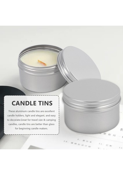 Dıy Mum Yapımı Için 12 Adet 4 Oz Metal Mum Tenekeleri, Vida Kapaklı Metal Tenekeler, Mum Yapımı Için, El Sanatları, Depolama (Gümüş) (Yurt Dışından) modelleri