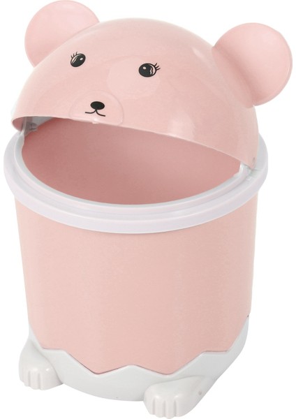 2x Yaratıcı Sevimli Masaüstü Çöp Masaüstü Kapaklı Küçük Kağıt Sepeti Mini Çevirme Plastik Çöp Tenekesi Pembe (Yurt Dışından) fiyatları