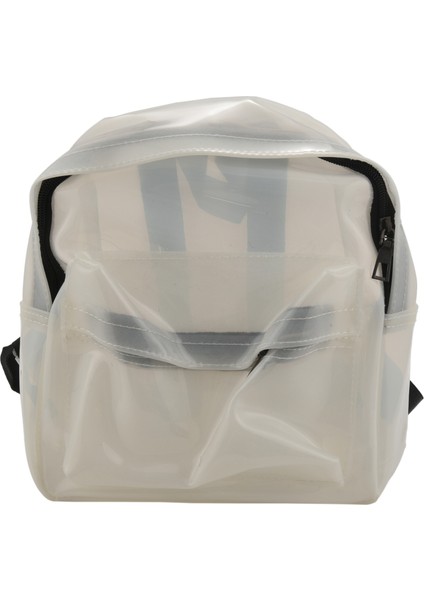 Yaz Gelgit Pvc Su Geçirmez Şeffaf Omuz Çantası Büyük Kapasiteli Basit Jöle Sırt Çantası Kadın Beyaz (Yurt Dışından)