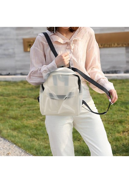 Yaz Gelgit Pvc Su Geçirmez Şeffaf Omuz Çantası Büyük Kapasiteli Basit Jöle Sırt Çantası Kadın Beyaz (Yurt Dışından) fiyatları