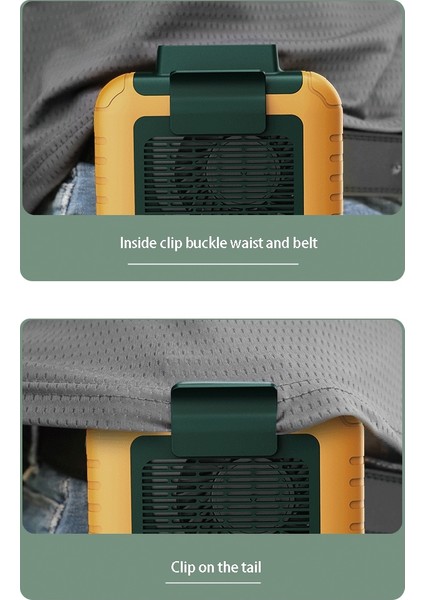 USB Taşınabilir Kişisel Asılı Bel Fanı, Ultra Sessiz Giyilebilir Elektrikli ve El Tipi Klima Sarı (Yurt Dışından)