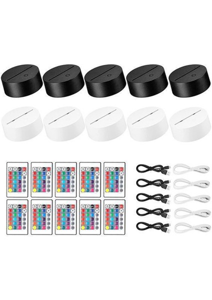 20 Paket 3D Gece LED Işık Lamba Tabanı + Uzaktan Kumanda + USB Kablosu, Akrilik Için 16 Renk Işık Gösterisi Ekran Standı (Yurt Dışından) fırsatları