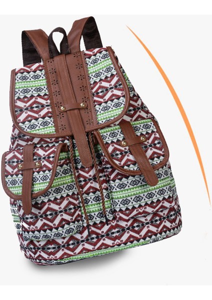 Moda Yeni Bayan Sırt Çantası Kanvas Baskı Rahat Sırt Çantası Öğrenci Sırt Çantası Seyahat Çantası Küçük Sırt Çantası Haki (Yurt Dışından) fırsatları