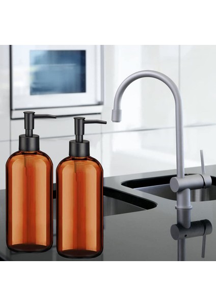 Amber Sabunluk, Pompalı, (2 Paket, 16 Oz), Sabunluk Banyo, El Sabunu Dispenseri, Bulaşık Sabunu Dispenseri (Yurt Dışından)