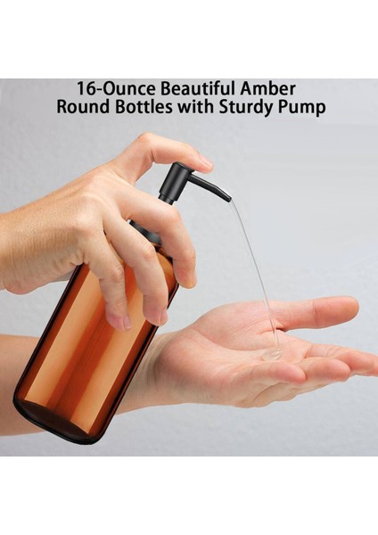 Amber Sabunluk, Pompalı, (2 Paket, 16 Oz), Sabunluk Banyo, El Sabunu Dispenseri, Bulaşık Sabunu Dispenseri (Yurt Dışından)