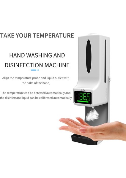2'si 1 Arada K9X Temassız Dijital Kızılötesi Termometre El Yıkama Sabunu Dispenseri Termometro 1200ML - A (Yurt Dışından) fırsatları