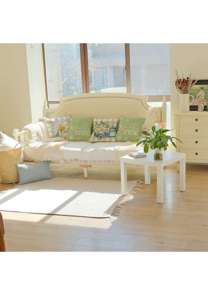Bahar Yastık Kapakları 18X18 4 Set Bahar Süslemeleri Çiftlik Evi Atmak Yastık Ev Kanepe Dekoru Yastık Kılıfı (Yurt Dışından)