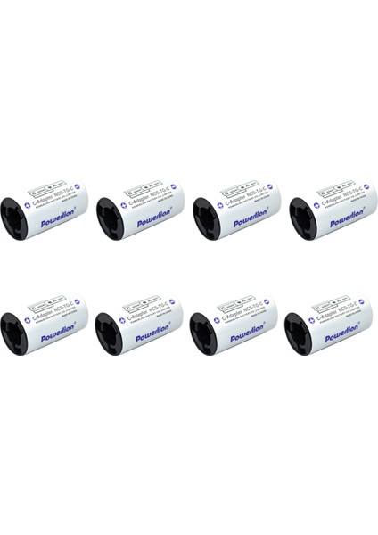 Powerlion C Boyutu Adaptörleri, Aa'dan C Boyutuna Ara Parça Dönüştürücü Kutusu Aa Hücreleriyle Kullanım - 8 Paket (Yurt Dışından)