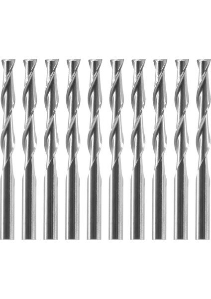 10X 1/8 Inç 3.175MM Karbür Cnc Çift Iki Flüt Spiral Uçları End Mill Yönlendirici 22MM (Yurt Dışından)