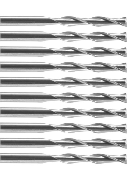 10X 1/8 Inç 3.175MM Karbür Cnc Çift Iki Flüt Spiral Uçları End Mill Yönlendirici 22MM (Yurt Dışından)