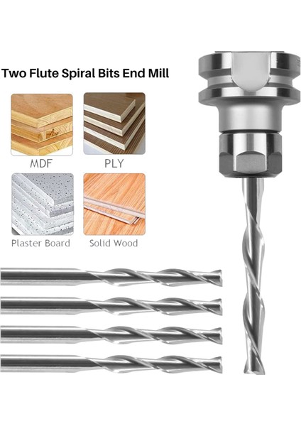 10X 1/8 Inç 3.175MM Karbür Cnc Çift Iki Flüt Spiral Uçları End Mill Yönlendirici 22MM (Yurt Dışından)