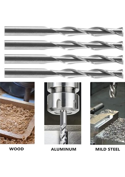 10X 1/8 Inç 3.175MM Karbür Cnc Çift Iki Flüt Spiral Uçları End Mill Yönlendirici 22MM (Yurt Dışından)