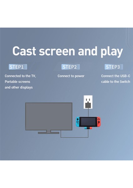 Bağlantı Istasyonu Hub Tip C ile Uyumlu 1080P Adaptör Dongle - Switch Konsol C ile Uyumlu Hd Tv Video Dönüştürücü (Yurt Dışından)