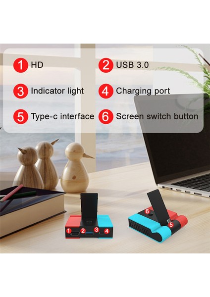 Bağlantı Istasyonu Hub Tip C ile Uyumlu 1080P Adaptör Dongle - Switch Konsol C ile Uyumlu Hd Tv Video Dönüştürücü (Yurt Dışından)