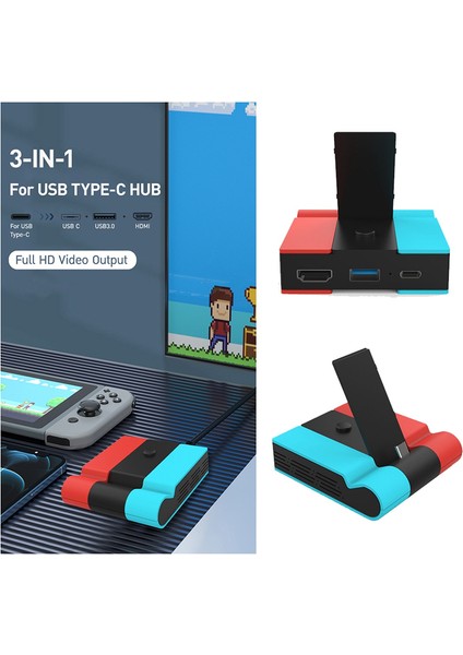 Bağlantı Istasyonu Hub Tip C ile Uyumlu 1080P Adaptör Dongle - Switch Konsol C ile Uyumlu Hd Tv Video Dönüştürücü (Yurt Dışından)