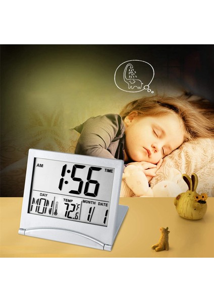3x Dijital Seyahat Çalar Saat Kumandalı Taşınabilir Büyük Sayı Ekran Saati Sıcaklık 12/24H Masa Saati (Yurt Dışından)