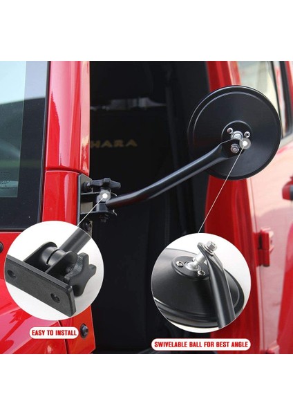 Kapılar Kapalı Aynalar Çabuk Açılan Aynalar Wrangler 1997-2006 Tj Lj ve 2007-2017 Jk Jku ile Uyumlu Dış Aksesuarlar (Yurt Dışından) modelleri