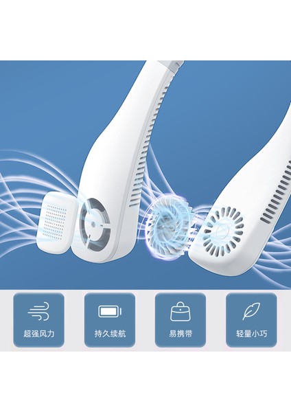 Bladeless Boyun Fanı, 360 Derece Soğutma Eller Serbest Spor USB Mini Kişisel Kulaklık Tasarımı Hava Soğutucu - Beyaz (Yurt Dışından) indirimleri