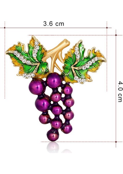 Kadınlar Için Rhinestone Üzüm Broş Zarif Meyve Broş Pin Bayanlar Parti Giysiler Gelin Hediyeler Moda Takı (Yurt Dışından)