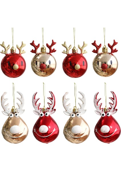8 Adet Noel Topları Yılbaşı Ağacı Süsleri Ev Dekorasyonu Için Yeni Yıl Kolye Aksesuarları (Yurt Dışından)