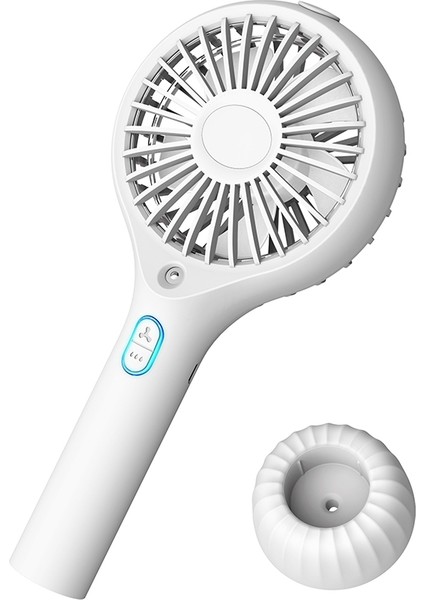 El Mini Fan Taşınabilir 2000 Mah USB Şarj Edilebilir Su Püskürtme Soğutma Ofis Klima Nemlendirici Beyaz (Yurt Dışından)